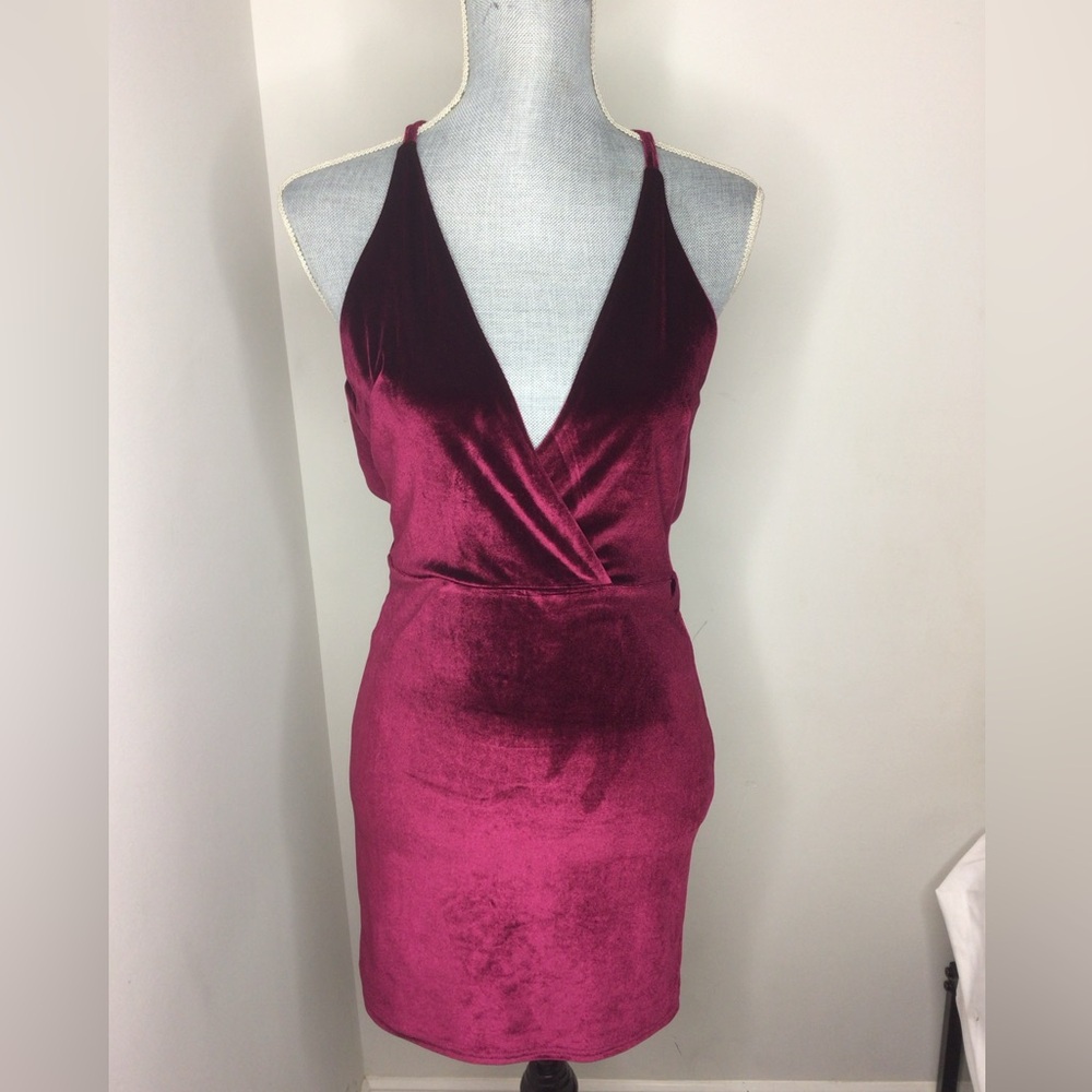 OML PACSUN RED VELVET DRESS NWT
